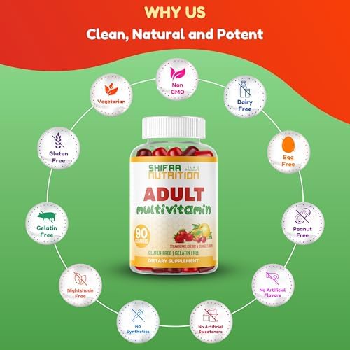 Gomitas Multivitamínicas Halal y Vegetarianas para Adultos, 45 Porciones, 12 Vitaminas y Minerales Esenciales, Sin Gelatina ni Gluten, No GMO, Apoyo - imagen 4