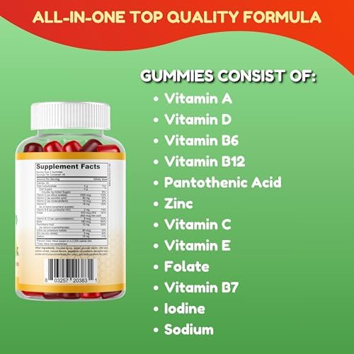 Gomitas Multivitamínicas Halal y Vegetarianas para Adultos, 45 Porciones, 12 Vitaminas y Minerales Esenciales, Sin Gelatina ni Gluten, No GMO, Apoyo - imagen 7