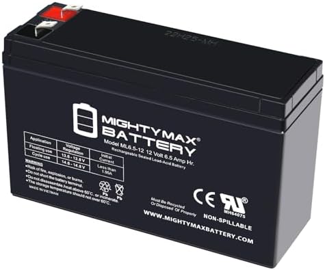Batería de Reemplazo Mighty Max 12V 6.5Ah AGM con Terminal F2, Compatible con APC Back-UPS BE600M1 - imagen 1
