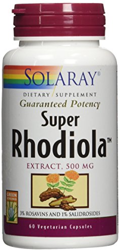 Solaray Super Rhodiola 500mg - Suplemento de Extracto de Raíz de Rhodiola Rosea, Apoyo Adaptógeno para Enfoque, Estrés y Energía, 60 Cápsulas - imagen 2