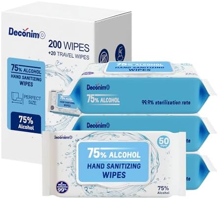Toallitas Desinfectantes de Manos Advanced, 75% Alcohol, 4 Paquetes de 50 (200 toallitas + 20 toallitas de viaje) - Tamaño de cada toallita 6 x 8 - imagen 6
