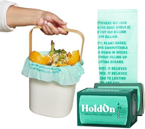 Bolsas de Basura HoldOn de 4 Galones - 100 Bolsas Ecológicas para Botes Pequeños (Paquete de 2, 100 bolsas) - imagen 1