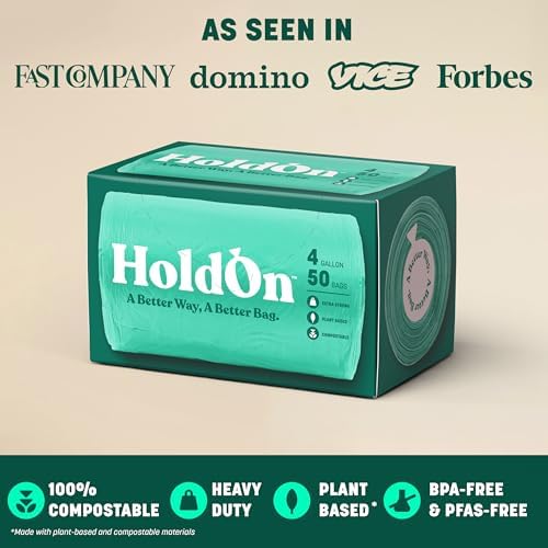 Bolsas de Basura HoldOn de 4 Galones - 100 Bolsas Ecológicas para Botes Pequeños (Paquete de 2, 100 bolsas) - imagen 2