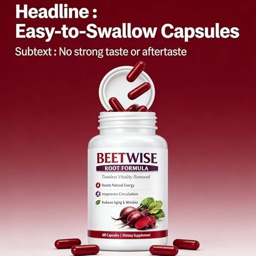 Fórmula de Raíz Beetwise | Suplemento Orgánico de Remolacha Prensada en Frío – Apoyo Natural para la Circulación y Energía, Vegano, No OGM, 60 - imagen 2