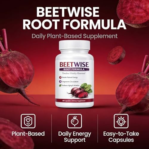 Fórmula de Raíz Beetwise | Suplemento Orgánico de Remolacha Prensada en Frío – Apoyo Natural para la Circulación y Energía, Vegano, No OGM, 60 - imagen 4