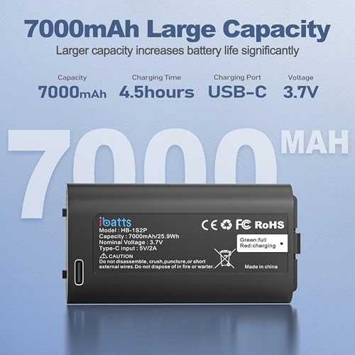 Batería de Repuesto IBATTS de 1 Paquete para Teclado de Video myQ Smart Garage, Batería de Litio Recargable de 7000mAh, Carga Rápida Tipo C - imagen 2