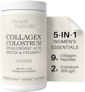 Simply Basically Polvo de Colostrum y Péptidos de Colágeno con Biotina, Ácido Hialurónico y Vitamina C | Suplemento para Salud Digestiva, Inmunidad y - imagen 1