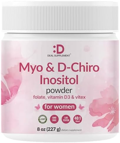 Suplemento en Polvo de Myo-Inositol y D-Chiro Inositol para Mujeres | Relación 40:1 con Metilfolato, Vitamina D3 y Vitex | Apoya el Equilibrio - imagen 1