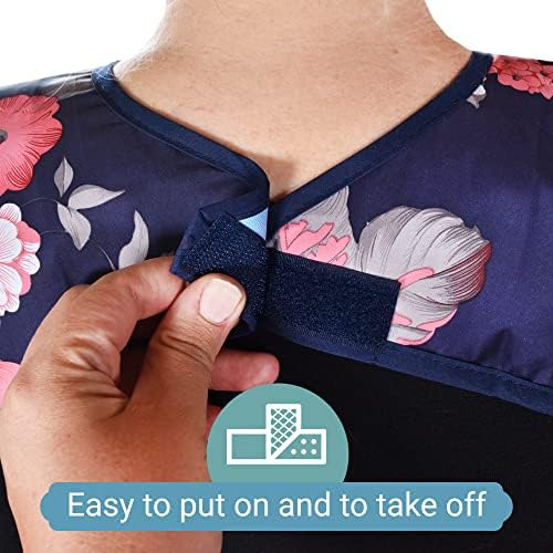 Bibs Celley para Adultos, Paquete de 3, Con Capturador de Migas, Lavables y Reutilizables, Protectores de Ropa para Mujeres Mayores - imagen 3