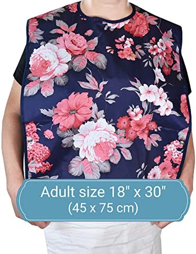 Bibs Celley para Adultos, Paquete de 3, Con Capturador de Migas, Lavables y Reutilizables, Protectores de Ropa para Mujeres Mayores - imagen 5