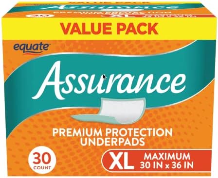 Goodscious Equate Assurance Almohadilla Absorbente Unisex Premium - Protectores de Cama para Incontinencia, Máxima Absorción, XL, 30 Piezas, Color - imagen 1