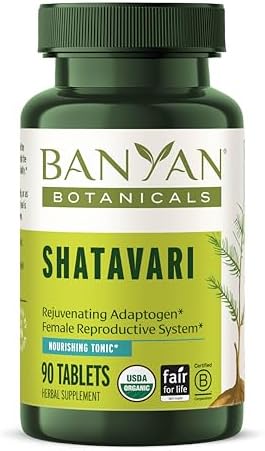 Tabletas Orgánicas de Shatavari de Banyan Botanicals – Tónico Rejuvenecedor para la Vitalidad Femenina y Salud Reproductiva – Adaptógeno Refrescante - imagen 1