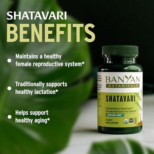 Tabletas Orgánicas de Shatavari de Banyan Botanicals – Tónico Rejuvenecedor para la Vitalidad Femenina y Salud Reproductiva – Adaptógeno Refrescante - imagen 5