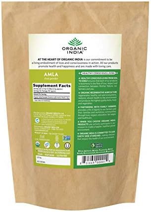 Polvo de Amla Orgánico ORGANIC INDIA - Albahaca Sagrada, Soporte Inmunológico, Vitamina C, Superalimento Ayurvédico, 1 lb - imagen 2
