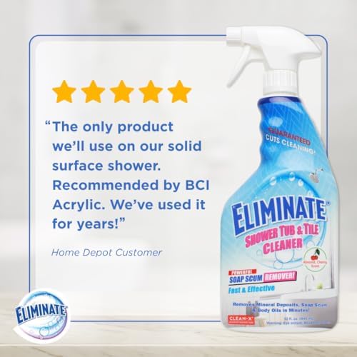 Limpiador para Ducha, Bañera y Azulejos Clean-X Eliminate - 32 fl oz - Elimina residuos de jabón y minerales de agua dura - UNELKO Invisible Shield - imagen 6