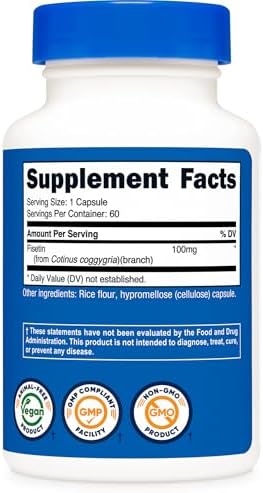 Cápsulas de Fisetina Nutricost 100mg, 60 Cápsulas - Antioxidante Natural de Polifenoles - Suplemento Vegano, Sin Gluten y No OGM - imagen 5