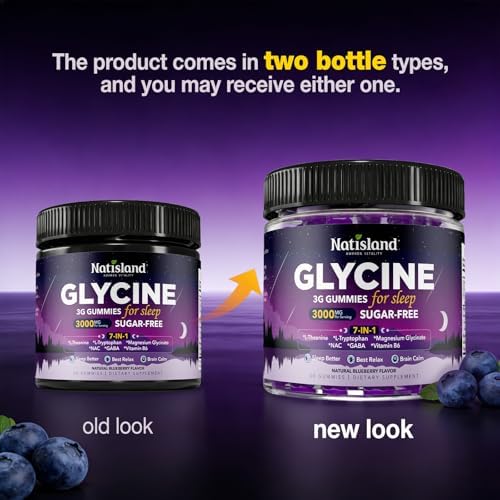 Gomitas de Glycine para Dormir, Suplementos de 3g con NAC, Magnesio, L-Theanina, GABA, L Triptófano, B6, Sin Melatonina, Sin Azúcar, Veganas, Sabor - imagen 3