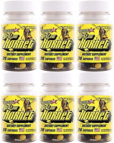 Suplemento Dietético Herbal Yellow Hornet 20ct (Paquete de 6) = 120 Cápsulas - imagen 1