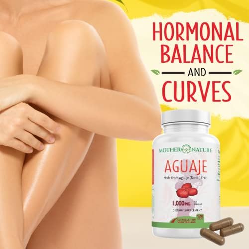 Cápsulas Aguaje Curves de Mother Nature para Mujeres, 1000mg (120ct), Aguaje Natural de Perú para Salud Femenina, Balance Hormonal y Mejora de - imagen 2