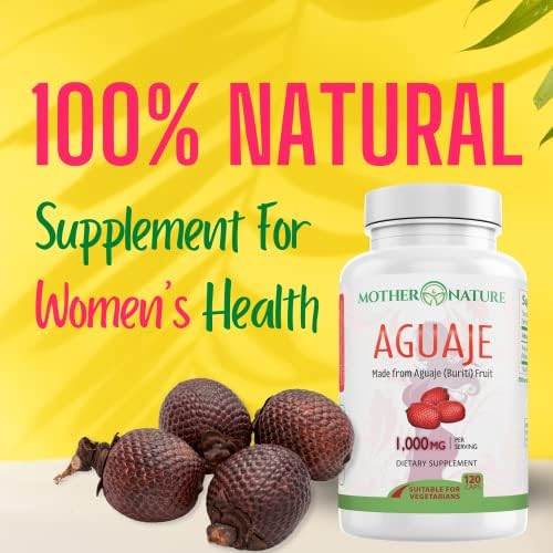 Cápsulas Aguaje Curves de Mother Nature para Mujeres, 1000mg (120ct), Aguaje Natural de Perú para Salud Femenina, Balance Hormonal y Mejora de - imagen 6