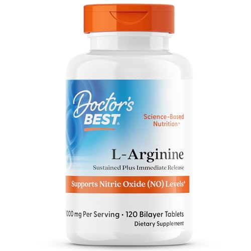Suplemento L-Arginina Doctor's Best para Hombres y Mujeres - 1000 mg por Porción, Apoya Niveles de Óxido Nítrico (NO) - 120 Tabletas Bilayer - imagen 2