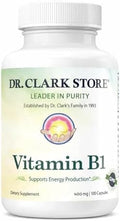 Suplemento de Vitamina B1 (Tiamina) 400mg de Dr. Clark - Apoyo al Sistema Nervioso y Metabolismo Energético, Libre de Gluten y Lácteos - 100 Cápsulas - imagen 1