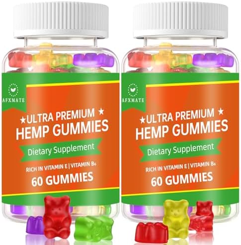 Paquete de 2 gomitas de cáñamo, gomitas frutales comestibles de alta potencia con extracto de semilla de cáñamo 100% natural - 120 gomitas - imagen 1