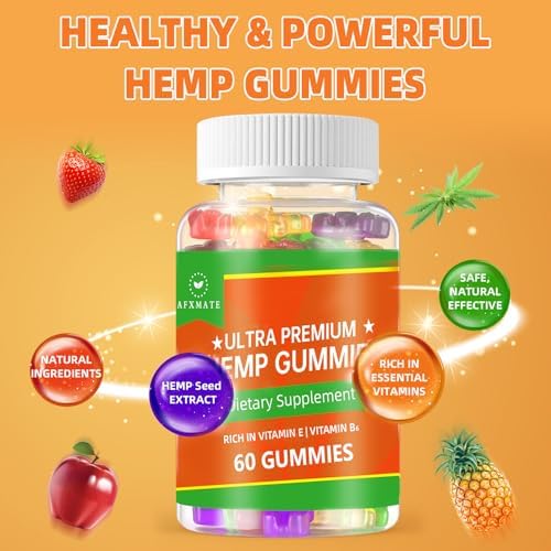 Paquete de 2 gomitas de cáñamo, gomitas frutales comestibles de alta potencia con extracto de semilla de cáñamo 100% natural - 120 gomitas - imagen 7