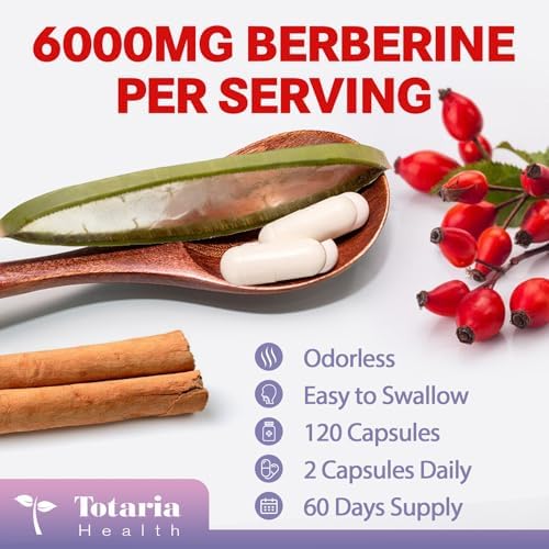 Suplemento de Berberina con Canela de Ceilán y Cardo Mariano - Fórmula Natural GLP-1, Berberina Plus para Salud Hepática y Digestiva, Inmunidad, - imagen 5