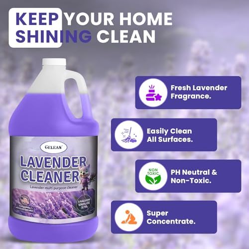 Limpiador y Desodorante Multiusos GELEAN Lavanda - HECHO EN EE. UU. - Concentrado Limpiador de Lavanda - Eliminador de Olores para Pisos 128oz - imagen 5