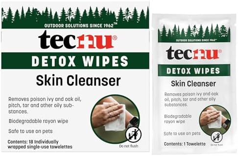 Toallitas Detox Tecnu, 18 piezas. Toallitas grandes para aliviar la hiedra venenosa, eliminan el aceite causante de erupciones, sin agua, también - imagen 1