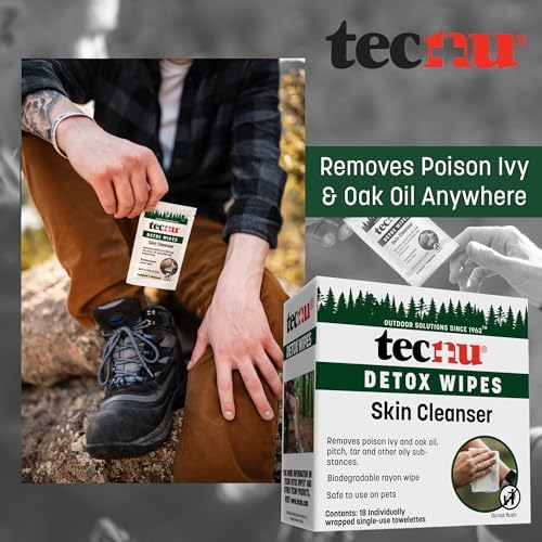 Toallitas Detox Tecnu, 18 piezas. Toallitas grandes para aliviar la hiedra venenosa, eliminan el aceite causante de erupciones, sin agua, también - imagen 4
