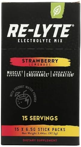 Mezcla de Bebida Electrolítica RELYTE Re-Lyte Sabor Fresa-Limón, 15 Porciones, Paquete de 3.44 oz. - imagen 1
