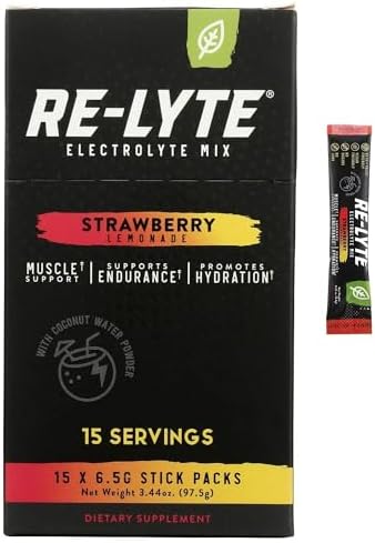 Mezcla de Bebida Electrolítica RELYTE Re-Lyte Sabor Fresa-Limón, 15 Porciones, Paquete de 3.44 oz. - imagen 2