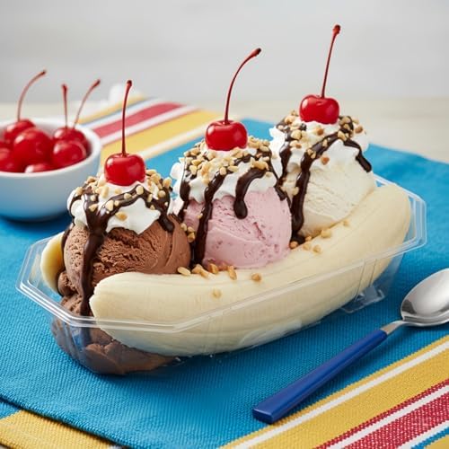 ZOOFOX 200 Piezas Platos Desechables para Banana Split, 12 oz, Bowls de Plástico PET Transparentes para Postres, Bodas, Catering y Fiestas - imagen 4