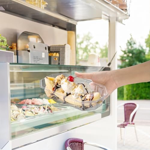 ZOOFOX 200 Piezas Platos Desechables para Banana Split, 12 oz, Bowls de Plástico PET Transparentes para Postres, Bodas, Catering y Fiestas - imagen 7