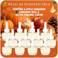 Recargas de Ambientador Enchufable, Calabaza, Manzana Canela, Rollito de Canela, Crema de Caramelo Salado, 7.92 Fl Oz, 12 Piezas, Compatible con Air - imagen 1