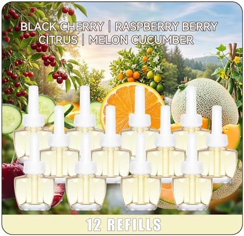 Recargas de Ambientador Enchufable, Calabaza, Manzana Canela, Rollito de Canela, Crema de Caramelo Salado, 7.92 Fl Oz, 12 Piezas, Compatible con Air - imagen 8