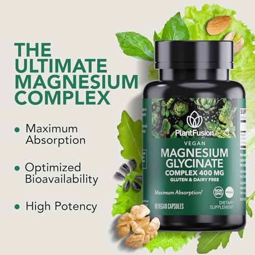 Complejo de Magnesio Glicinato Vegano PlantFusion 400 mg - Alta Absorción y Biodisponibilidad - Chelado - Apoya Relajación Muscular, Sueño, Salud - imagen 2