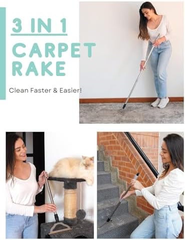 HIMODA Removedor de Pelo para Mascotas, Rastrillo Ajustable para Alfombras, Cepillo Potente para Eliminar Pelo de Perro y Gato, Herramienta - imagen 2