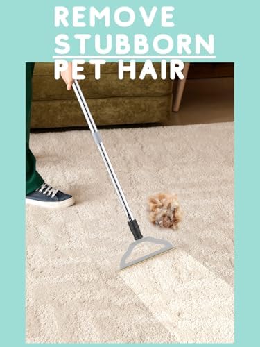 HIMODA Removedor de Pelo para Mascotas, Rastrillo Ajustable para Alfombras, Cepillo Potente para Eliminar Pelo de Perro y Gato, Herramienta - imagen 3