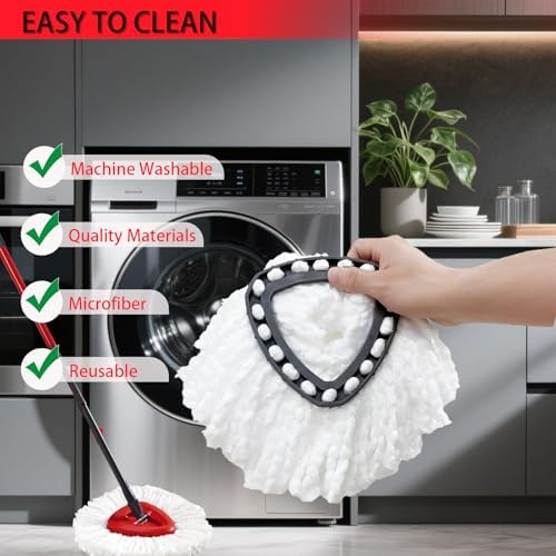 Paquete de 7 Cabezas de Repuesto para Mopas Ocedar EasyWring 1 Tanque, Refill de Microfibra para Limpieza Profunda, Lavables a Máquina, Fáciles de - imagen 6
