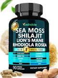 Combo Adndale SeaMoss y Shilajit - Paquete de Musgo Marino y Shilajit con Cápsulas de Lion's Mane, CoQ10 y Rhodiola Rosea - 90 Cápsulas - imagen 1