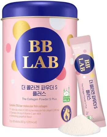 BB LAB Polvo de Colágeno S Plus Halal, Suplemento en Stick de Colágeno Marino, Péptidos de Pescado, Vitamina C, Sabor Toronja, Absorción Rápida - imagen 1