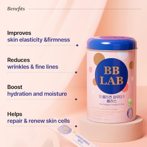 BB LAB Polvo de Colágeno S Plus Halal, Suplemento en Stick de Colágeno Marino, Péptidos de Pescado, Vitamina C, Sabor Toronja, Absorción Rápida - imagen 3