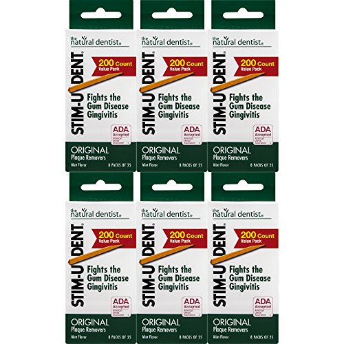 Stim-U-Dent Original, Eliminadores de Placa Sin Plástico, Sabor Menta, Caja de 200 (Paquete de 6) - imagen 4