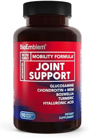 Suplemento para Articulaciones BioEmblem Glucosamina Sulfato 1500mg con Condroitina, MSM, Boswellia, Cúrcuma y Ácido Hialurónico, 90 Cápsulas - imagen 1