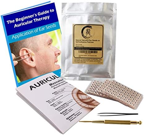 Kit de Acupuntura con Semillas de Oído Multi-Condición 600 Piezas, eBook de Colocación, Sonda, Gráfico de Acupresión y Pinzas - imagen 1