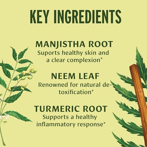 Banyan Botanicals Suplemento Orgánico para Limpiar la Sangre – Piel Clara con Neem y Manjistha – Detox Natural del Hígado y Drenaje Linfático – 90 - imagen 2