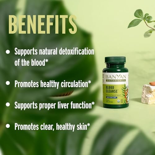 Banyan Botanicals Suplemento Orgánico para Limpiar la Sangre – Piel Clara con Neem y Manjistha – Detox Natural del Hígado y Drenaje Linfático – 90 - imagen 3